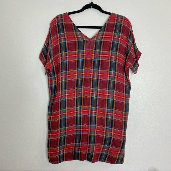 Madewell red plaid zipper detail shift dress XXS - Picture 7 of 9